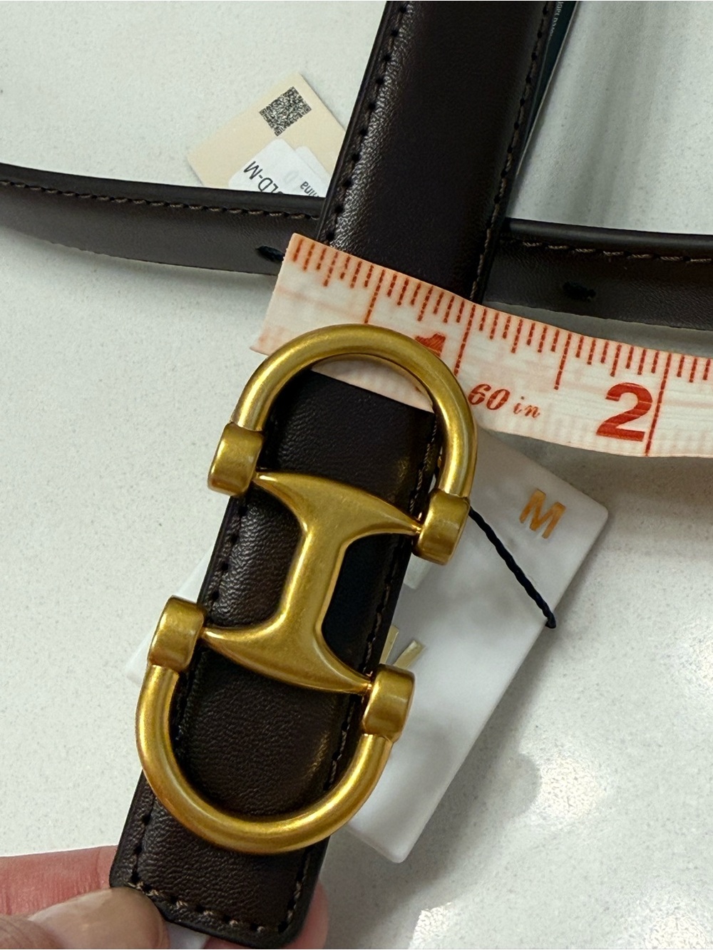 Wanted Brown  GENUINE Leather Belt with Gold Buckle NWT - Picture 6 of 7
